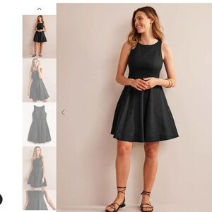 Boden Fit-and-Flare Linen Mini Dress Size 6UK 2US Black New